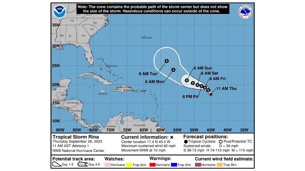 Tropical Storm Rina Forms Over The Central Tropical Atlantic Loop St