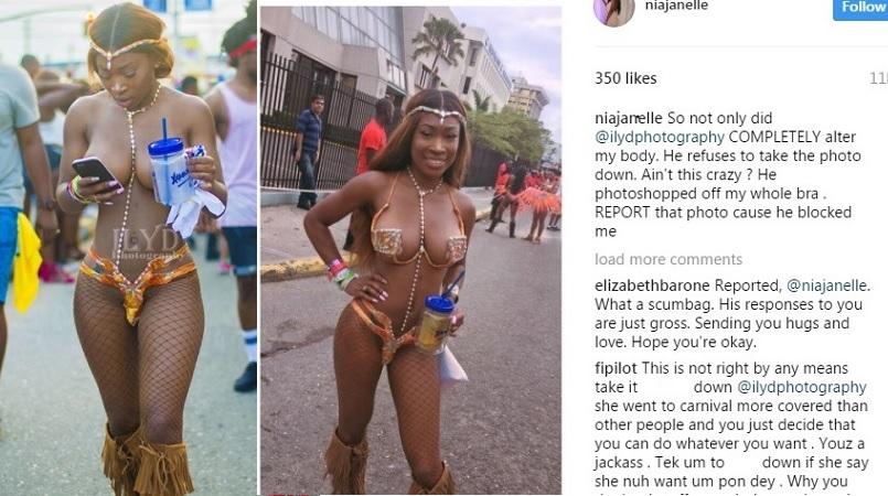HE PHOTOSHOPPED OFF MY BRA': Social media users sound off on photographer's  carnival photo