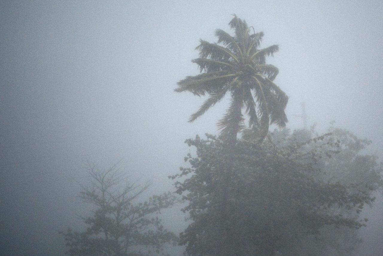 The heavy rains and wind of hurricane Irma cross through the northeastern part of the island in Fajardo, Puerto Rico, Wednesday, Sept. 6, 2017. (AP Photo)