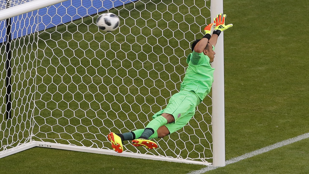 Costa Rica's goalkeeper Keylor Navas in action during the World