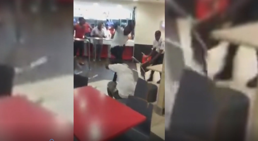 A screenshot from a video of an altercation involving McKay Security guards at the KFC outlet in Savanna-la-Mar, Westmoreland on November 20. 