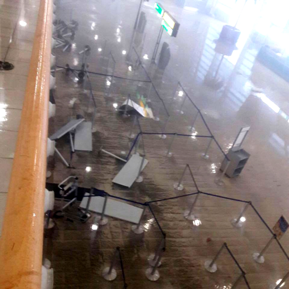 This photo taken in St Maarten after Hurricane Irma shows the damage sustained inside the airport terminal.