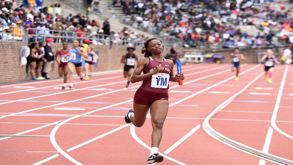 Hydel leads all qualifiers for High School Girls Championship of America  4x100m final; Edwin Allen, St.