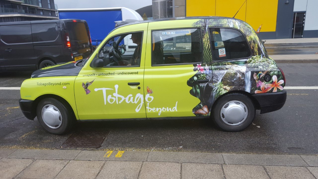 Last year at the World Travel Market in London, the Tobago Tourism Agency launched its branded cab. Tobago is is one of six islands marketing themselves in the UK this month.