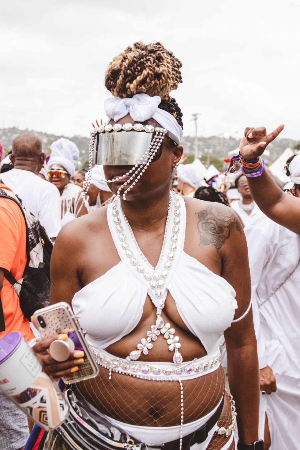 Pictured: Traditional mas at the Savannah on Carnival Monday