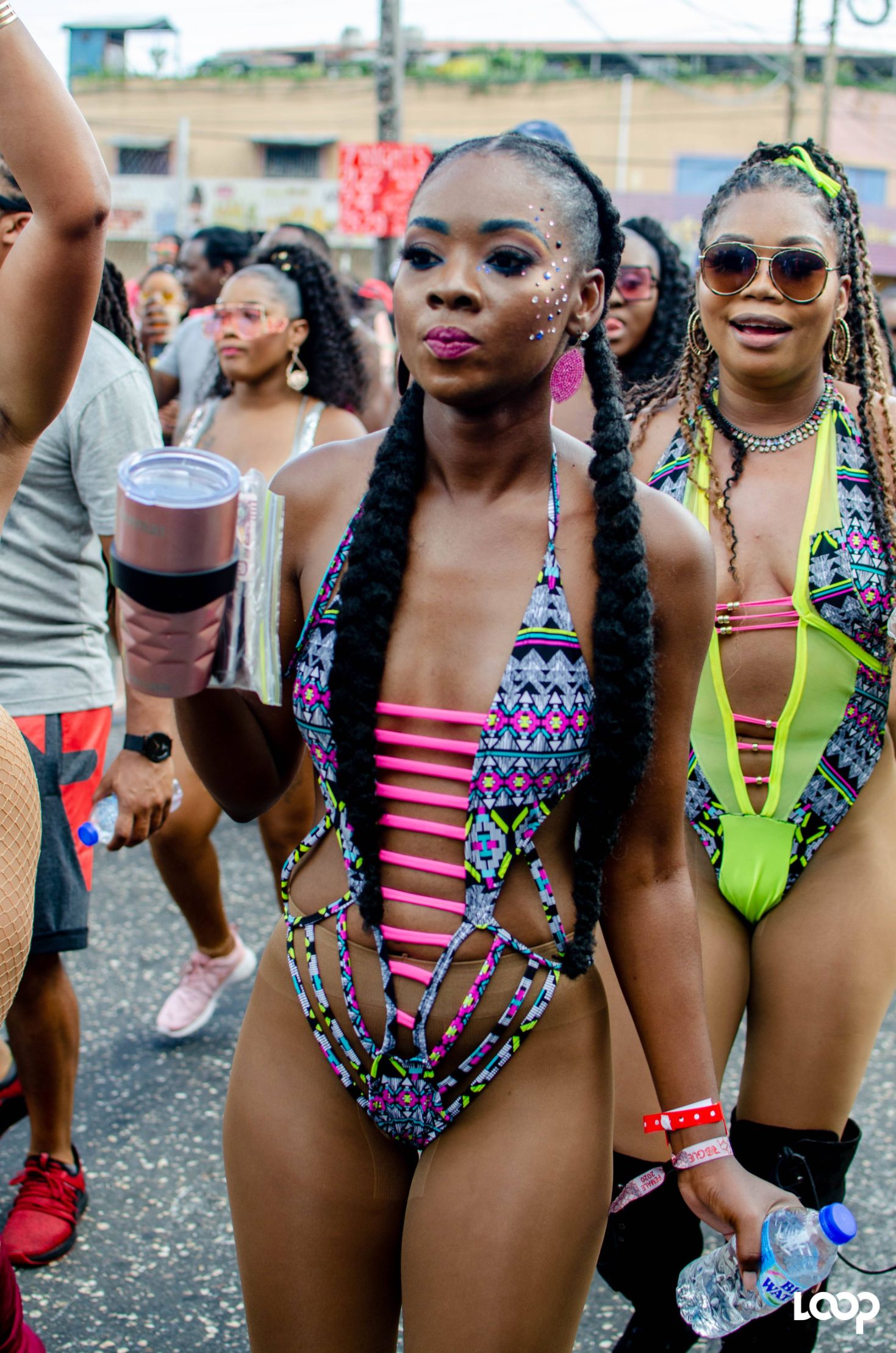 Pictured: Traditional mas at the Savannah on Carnival Monday