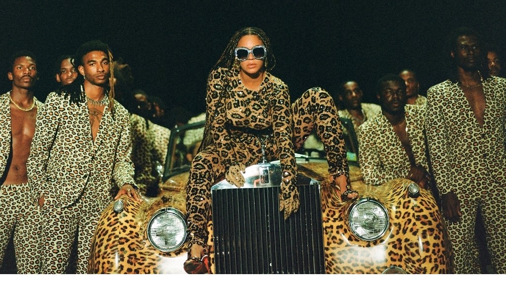 This image released by Disney Plus shows Beyonce Knowles, center, in a scene from her visual album 
