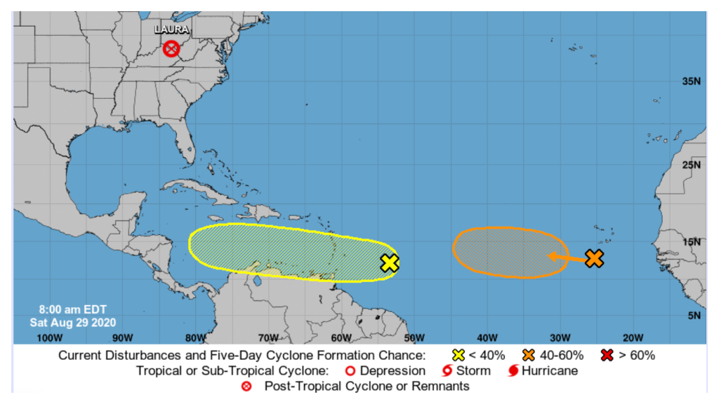 NOAA and US NHC 5-day forecast for the Atlantic Ocean.