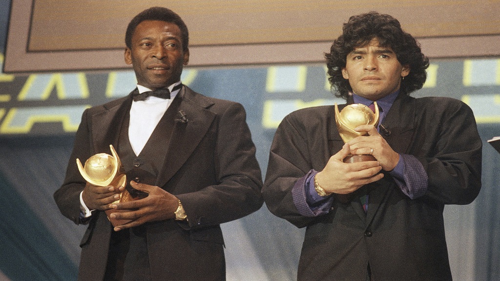 Diego Maradona posts a throwback picture with Pele, wishes him 'speedy  recovery' - Sports News