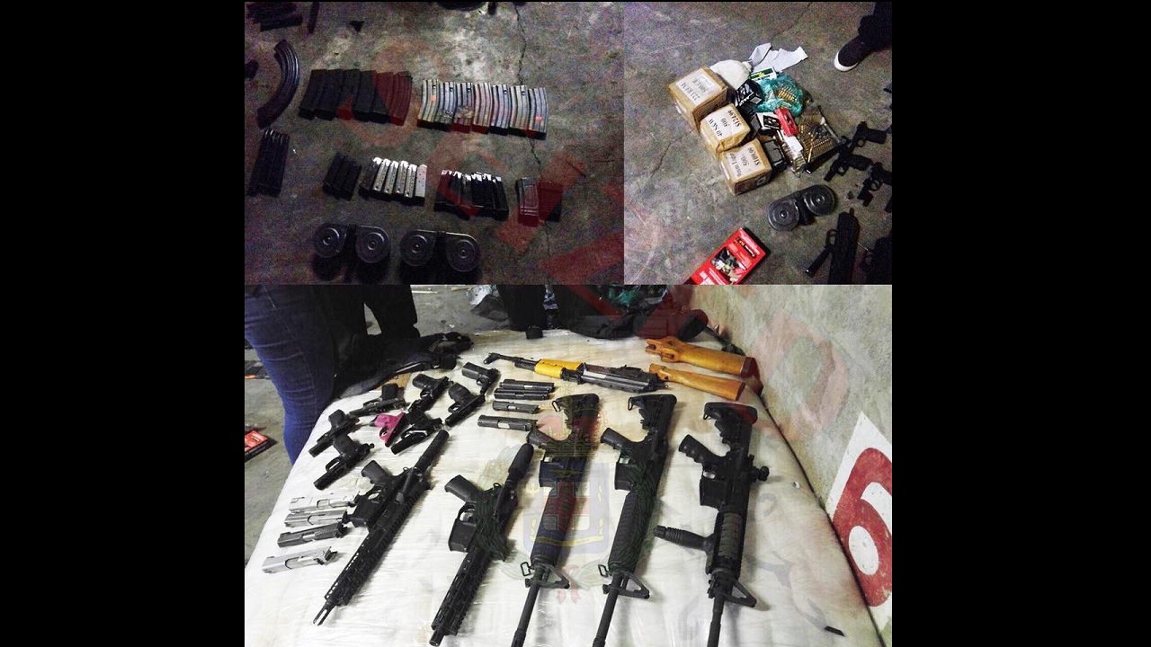 File photo: Guns seized in an earlier operation at a terminal in Kingston