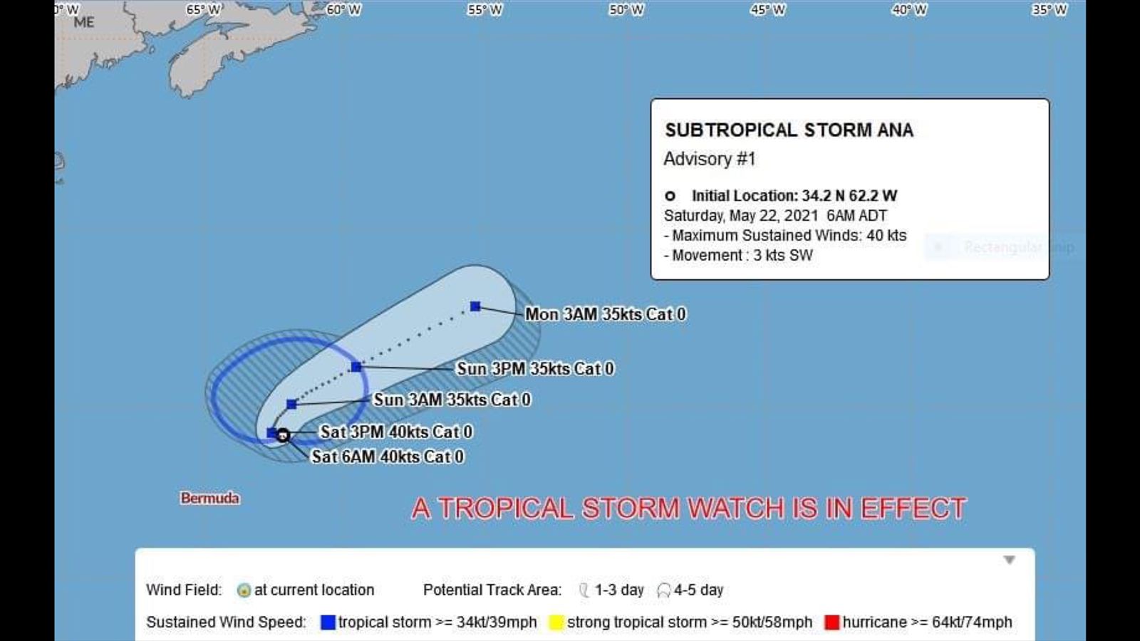 Sub Tropical Storm Ana Forms Just Off Bermuda Storm Watch Remains Loop Barbados