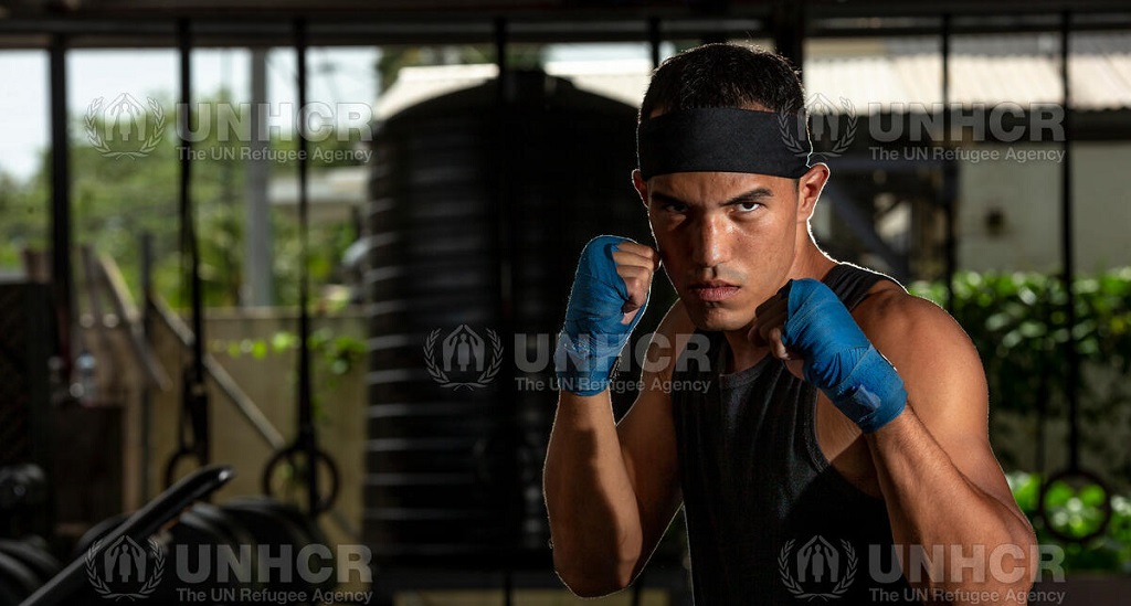 图为：委内瑞拉拳击手Eldric Sella。照片：难民专员办事处。