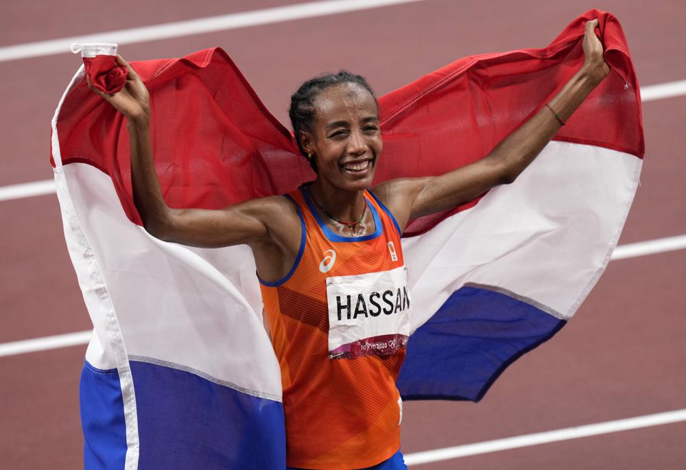 Ethiopian-born Dutch runner Sifan Hassan wins her third Olympic