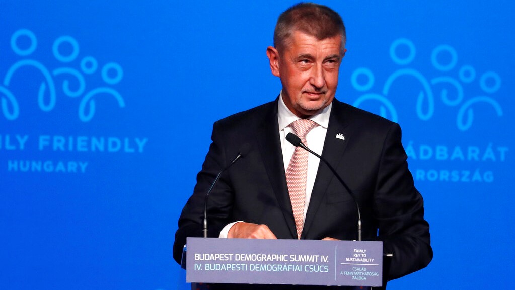 FILE - Czech Republic's Prime Minister Andrej Babis speaks during the 4th Budapest Demographic Summit in Budapest, Hungary, in this Thursday, September 23, 2021, file photo. (AP Photo/Laszlo Balogh, File)