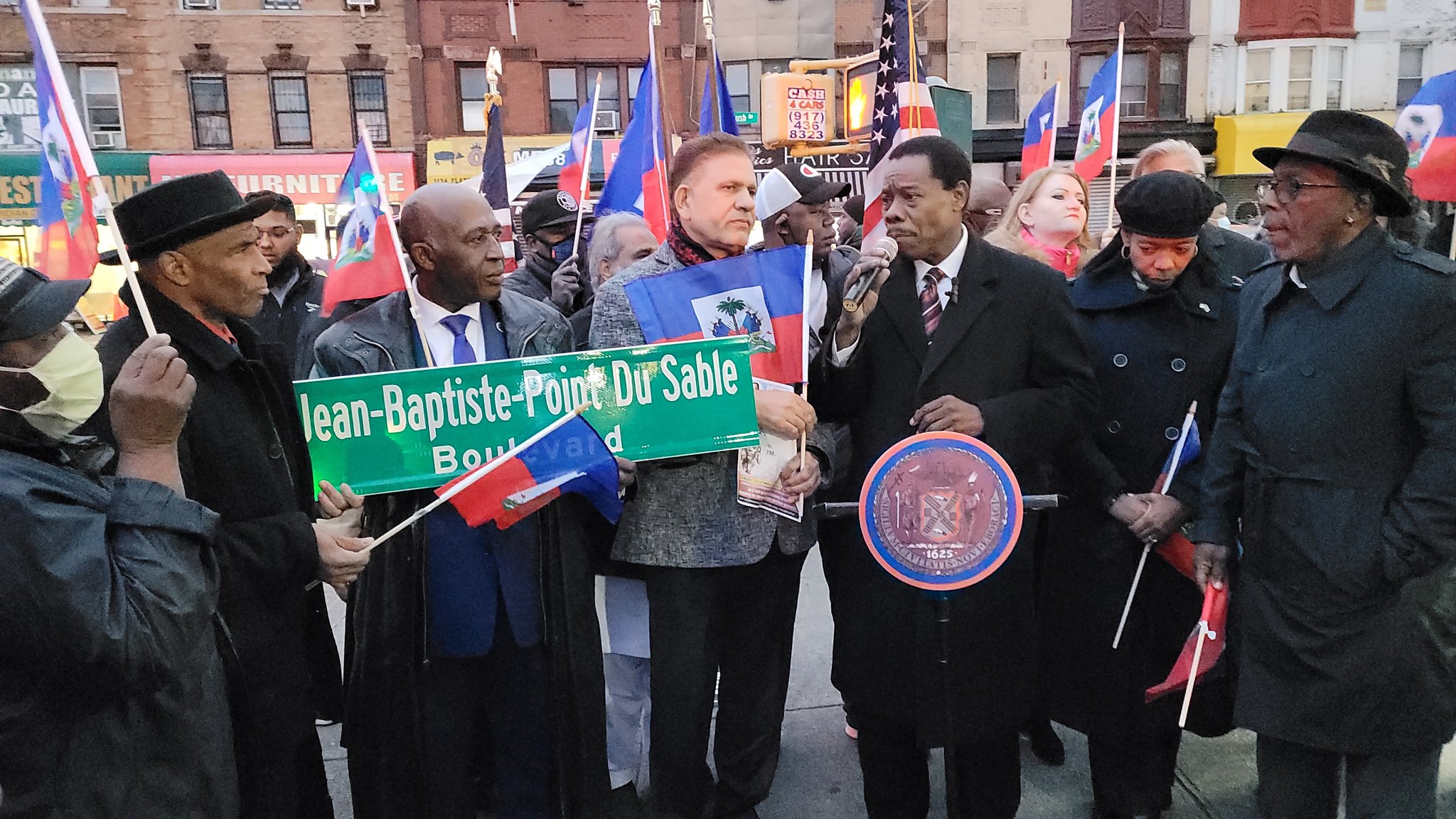 New York: Flatbush Ave co-named Jean Baptiste Point Du Sable Blvrd