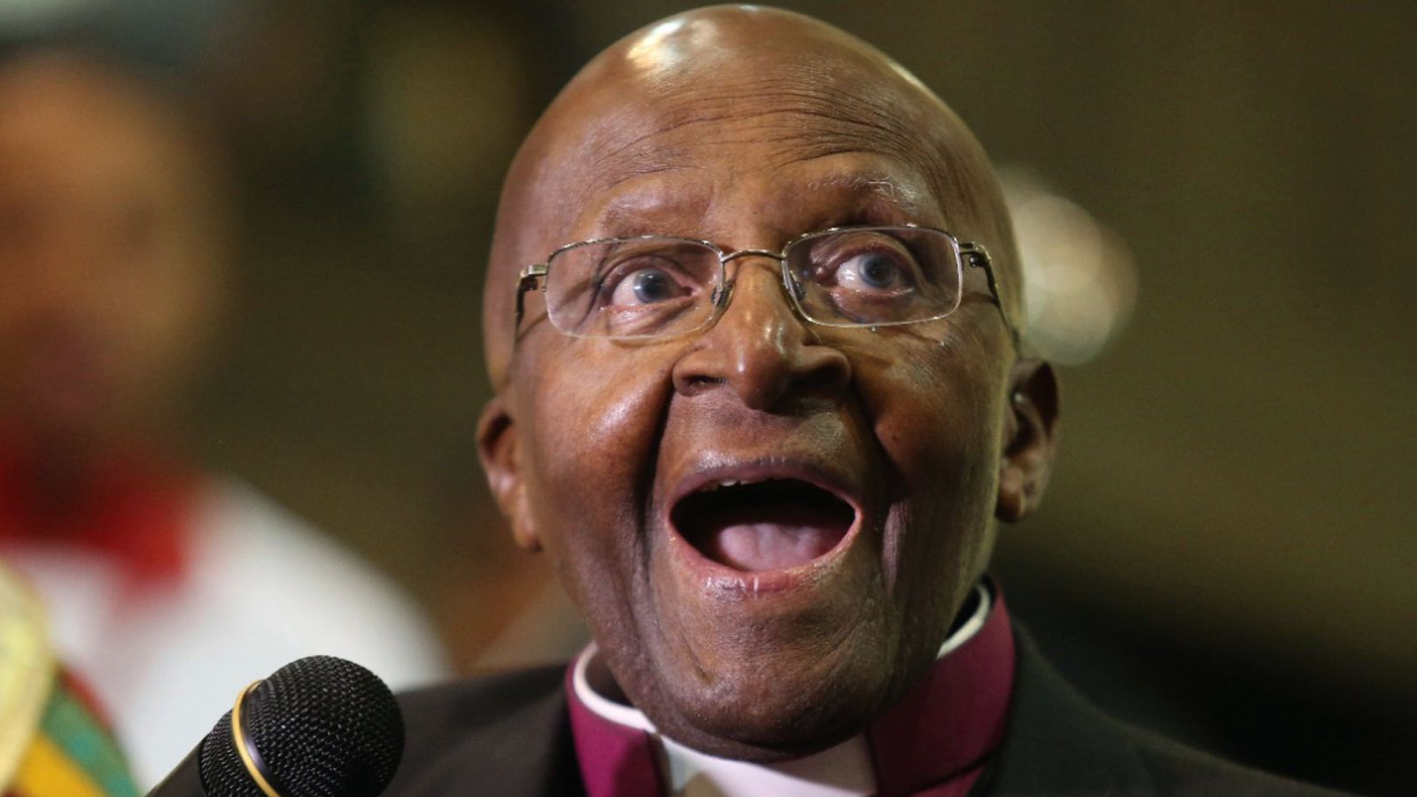 Anglican Archbishop Emeritus Desmond Tutu takes part in a Mass to celebrate four decades of episcopal ministry at a special thanksgiving Mass at St Mary's Cathedral in Johannesburg, July 20, 2016. Tutu, South Africa’s Nobel Peace Prize-winning activist for racial justice and LGBT rights and retired Anglican Archbishop of Cape Town, has died at the age of 90, South African President Cyril Ramaphosa has announced. (AP Photo/Denis Farrell, File)