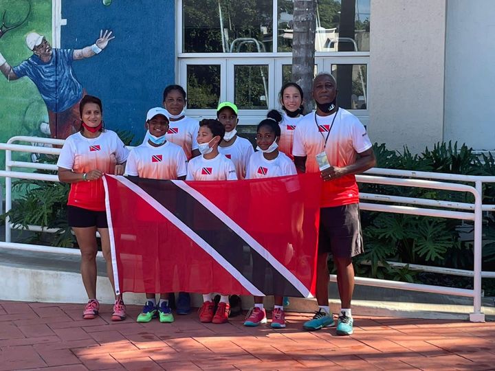 T&T's U12 team during the 2021 ITF/COTECC U12 Team Competition in the Dominican Republic in September 2021. Several members of the team have graduated to the U14 team. (Photo credit - Tennis Association of Trinidad and Tobago.)