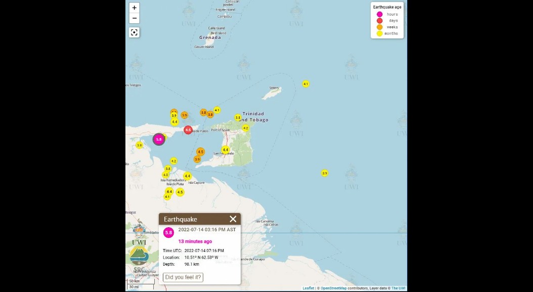 T&T 5.8 magnitude earthquake shook