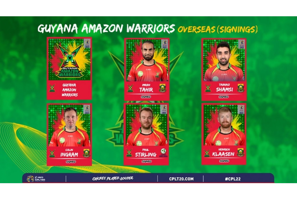 Guyana  Warriors Squad For CPL 2023, CPL 2023