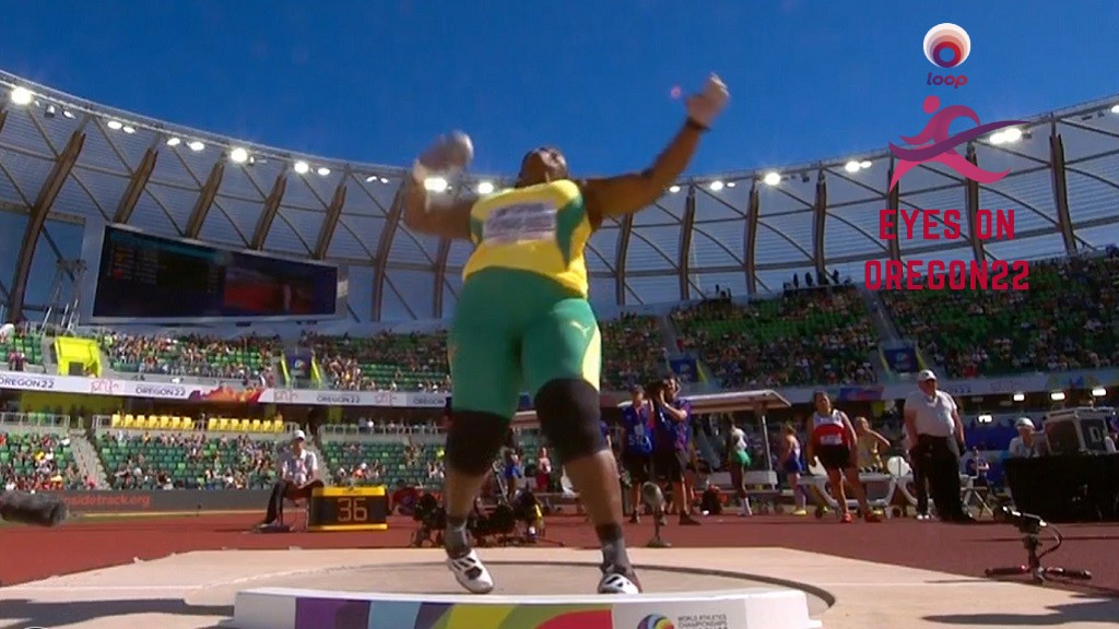 Jamaica’s Danniel Thomas-Dodd in action at the 2022 World Athletics Championships in Eugene, Oregon on Friday. 