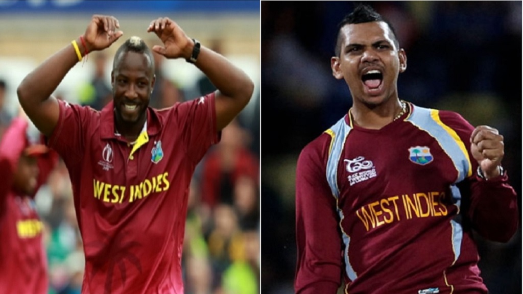 Andre Russell (left) and Sunil Narine.