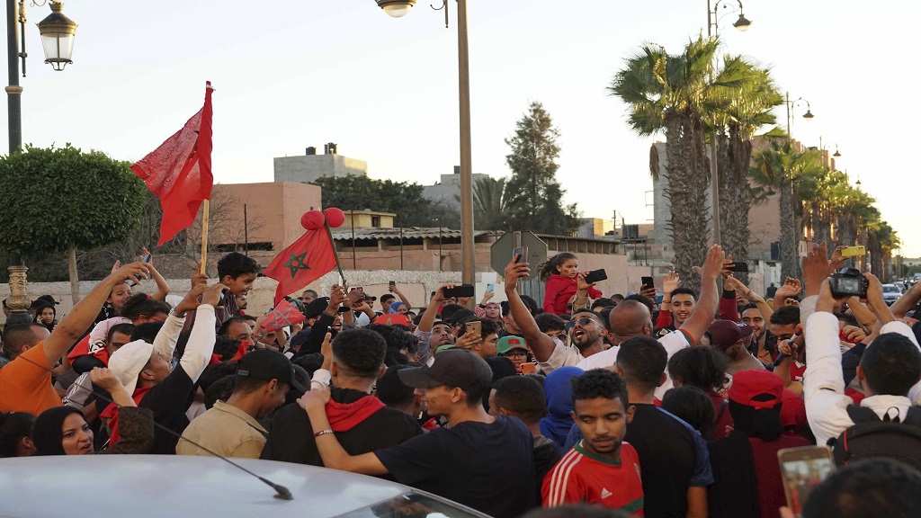 Morocco fans gather in Paterson, New Jersey for World Cup watch