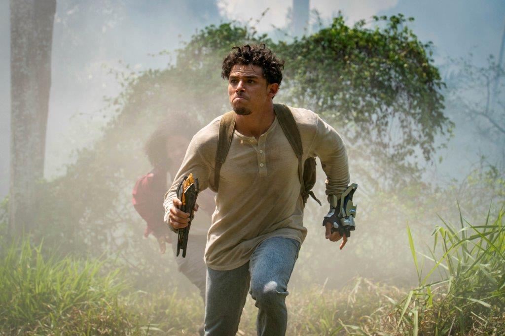 This image released by Paramount Pictures shows Anthony Ramos in a scene from "Transformers: Rise of the Beasts." (Paramount via AP)