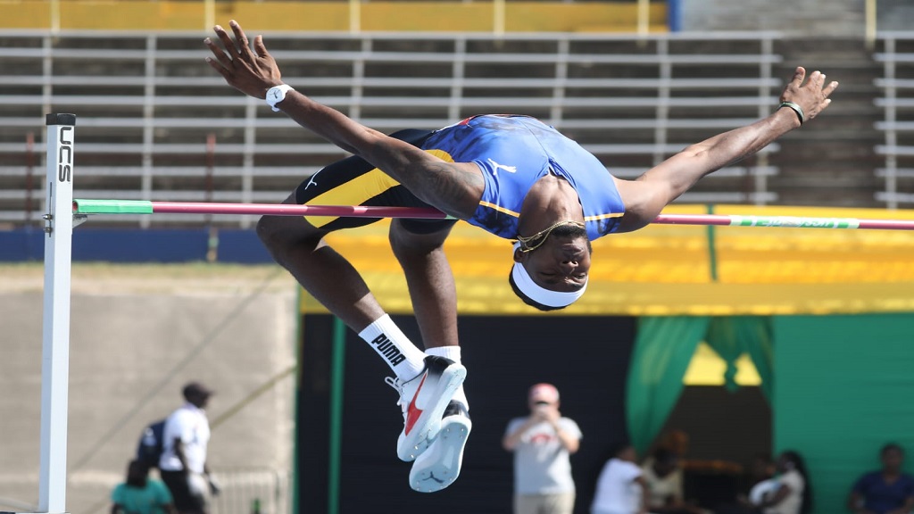Romaine Beckford competes in the men's high jump on day two of the National Senior and Junior Championships at the National Stadium on Friday, July 7, 2023. (PHOTO: Marlon Reid).