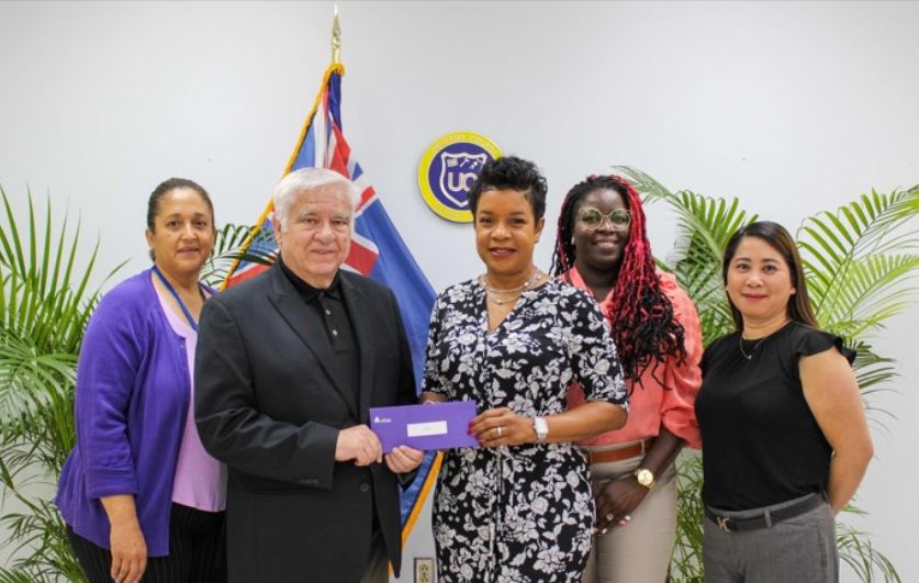 L to R: Nadine McBean, HR Manager at UCCI, Dr. Robert W. Robertson, President, and CEO of UCCI, Michele Aubert, Managing Director of Affinity Recruitment. Geneve Phillip-Durham, Interim Provost and Vice President of Academic Affairs of UCCI and Ellie-Mae Go of Affinity Recruitment celebrate the new partnership.