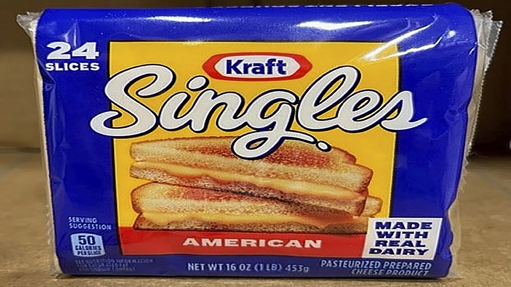 This image provided by Kraft Heinz shows a 24-pack of American cheese slices. Kraft Heinz said Tuesday, Sept. 20, 2023, it's recalling more than 83,000 cases of individually-wrapped Kraft Singles American processed cheese slices because part of the wrapper could stick to the slice and become a choking hazard. (Kraft Heinz via AP)