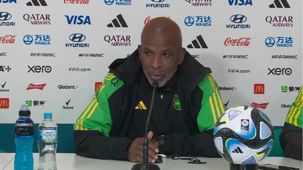 Then Jamaica's head coach Lorne Donaldson speaks to the media after the Reggae Girlz suffered a 1-0 defeat against Colombia in their Round of 16 match of the Women's World Cup in Melbourne, Australia on Tuesday, August 8, 2023. (PHOTO: File).
