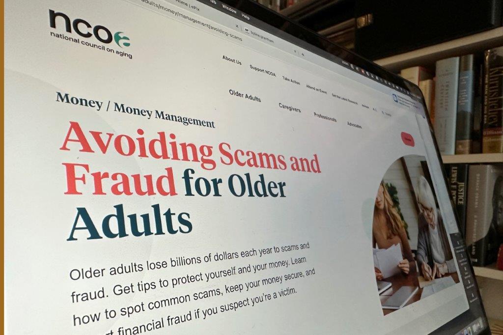 A page from the National Council on Aging website is shown in this photo taken Thursday, November 9, 2023 in New York. In 2022, consumers lost $8.8 billion to scammers. And older adults lost the highest amount of money compared to other age groups, according to the Federal Trade Commission. (AP Photo/Peter Morgan)