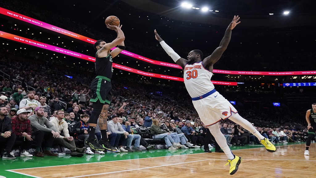 New York takes on Boston following Randle's 41-point game
