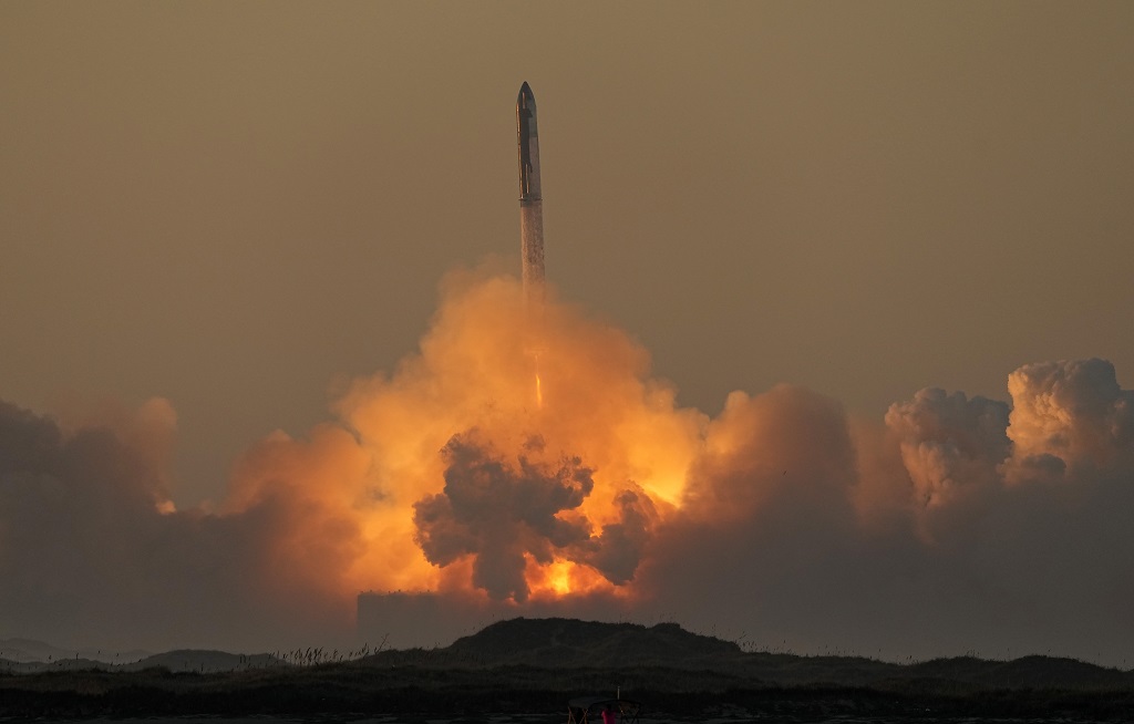 SpaceX's mega rocket Starship launches for a test flight from Starbase in Boca Chica, Texas, Saturday, November 18, 2023. (AP Photo/Eric Gay)