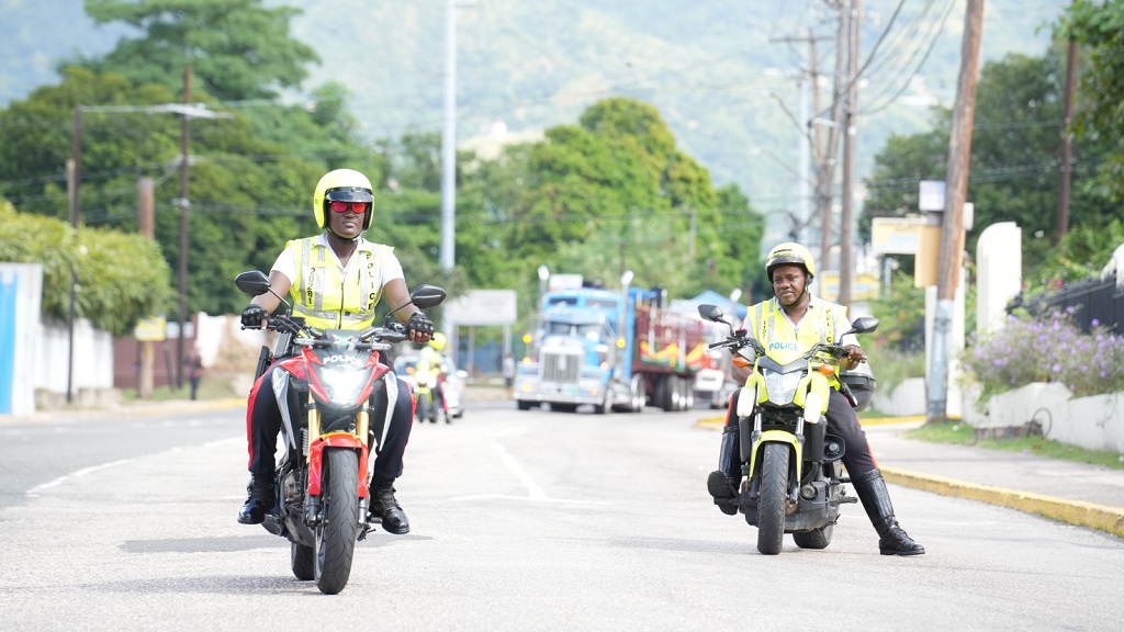 Members of the Public Safety and Traffic Enforcement Branch out on the roads on Boxing Day. (Photo: JCF via X)