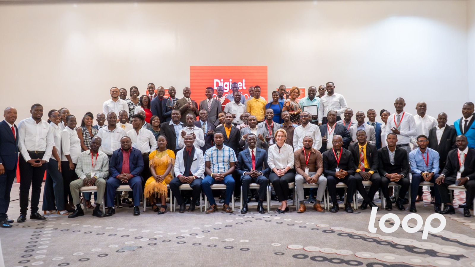 Members of the Digicel Foundation and the 25 finalists.  Photo: Marc Henley Augustin
