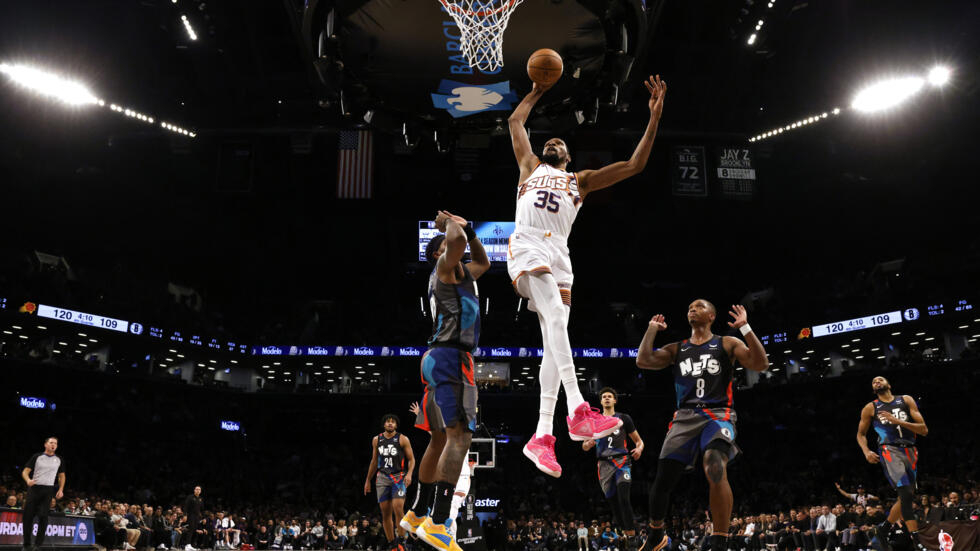 Kevin Durant, author of 33 points for Phoenix, during the NBA match against the Nets on Wednesday at the Barclays Center AL BELLO / GETTY IMAGES NORTH AMERICA/AFP  