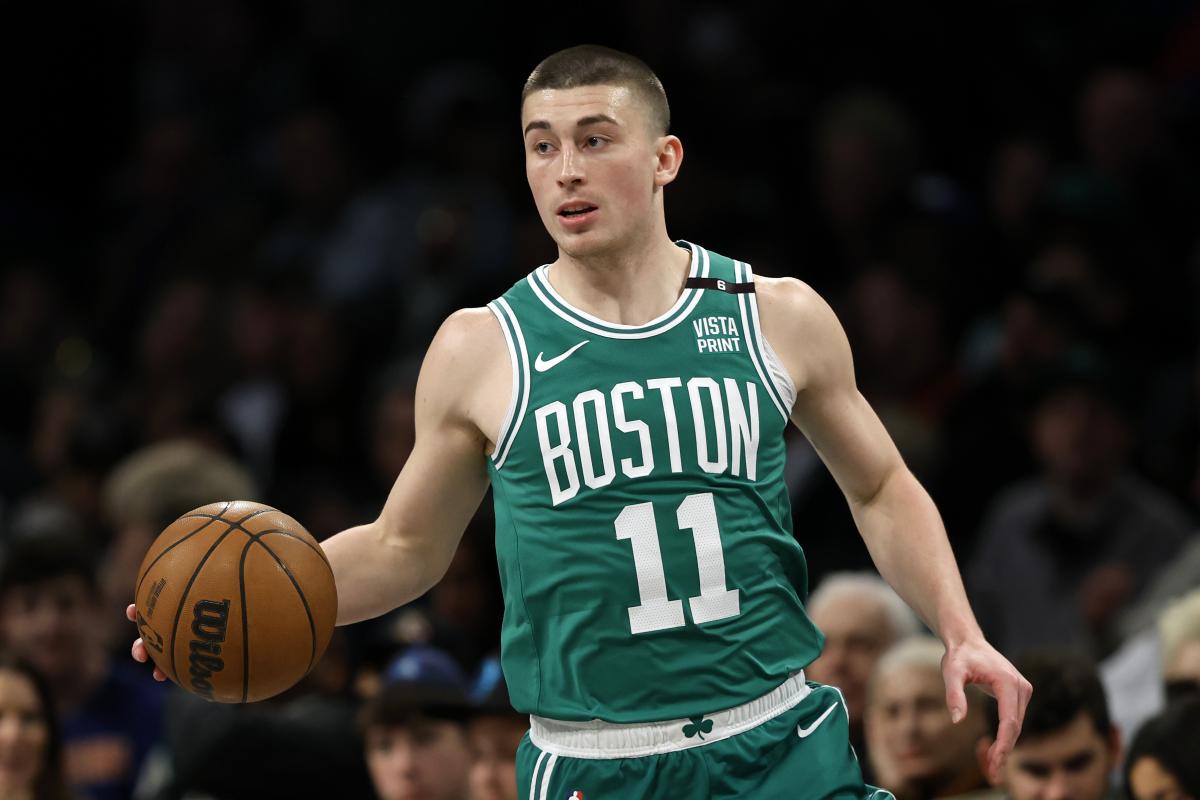 Payton Pritchard, author of 28 points for the Celtics against the Brooklyn Nets, February 13, 2024 in New York SARAH STIER / GETTY IMAGES NORTH AMERICA/AFP  