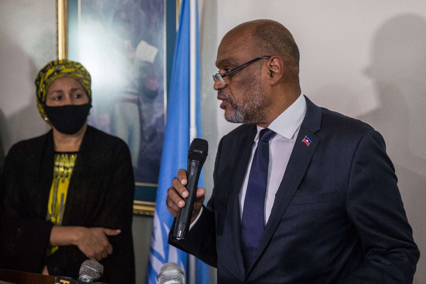 Illustrative photo The Deputy Secretary-General of the UN, Amina J. Mohammed, follows the speech of the Haitian Prime Minister, Ariel Henry, in Port-au-Prince, Friday August 20, 2021. VALERIE BAERISWYL / AFP