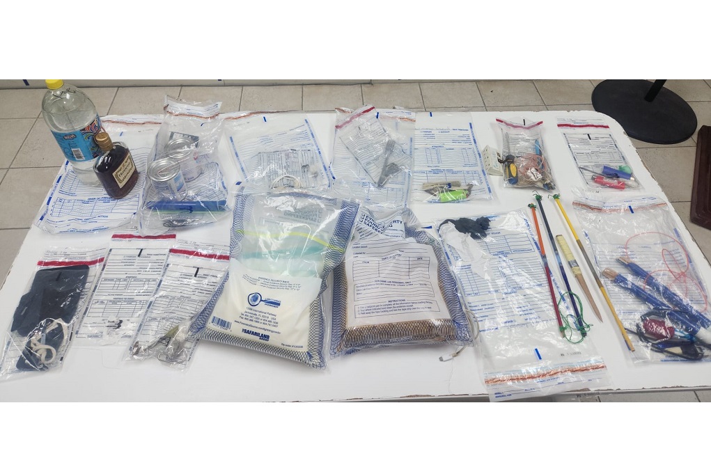 Prohibited items seized from His Majesty's Prison in Anguilla. 