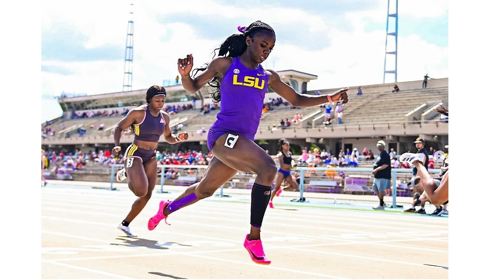 Brianna Lyston in action for  Louisiana State University. 
