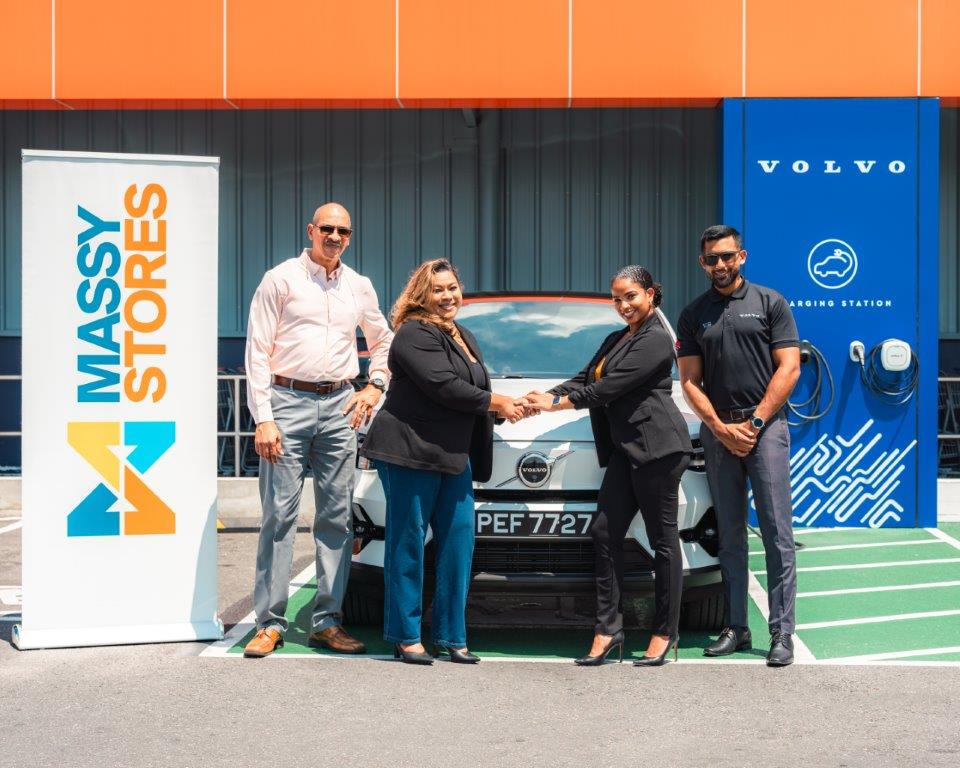 From L-R: (Massy Stores) Trevor Clunes, Asst Commercial Manager – Operations (Brentwood); Candace Ali, Asst Vice President, Marketing and Communications with (Massy Motors) Kimberly Seegobin, Sales Manager, Luxury Brands and Vir Sieunarine, Senior Brand Manager, Luxury Brands.