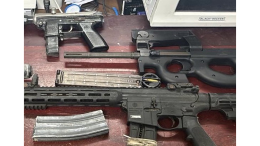 Some of the weapons seized by police in Belize. Photo: CMC