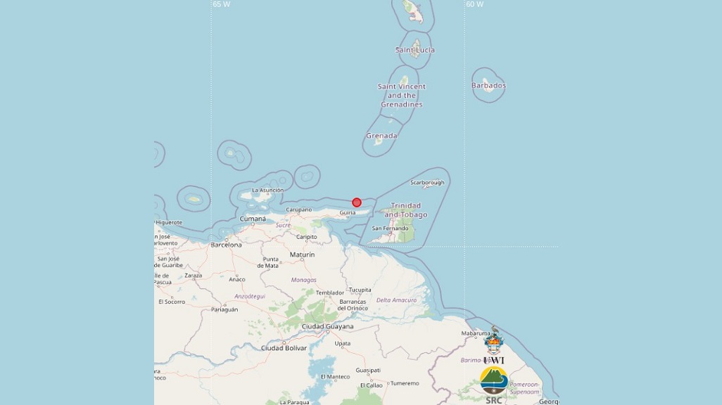 A 3.8 magnitude earthquake was recorded near T&T, Venezuela