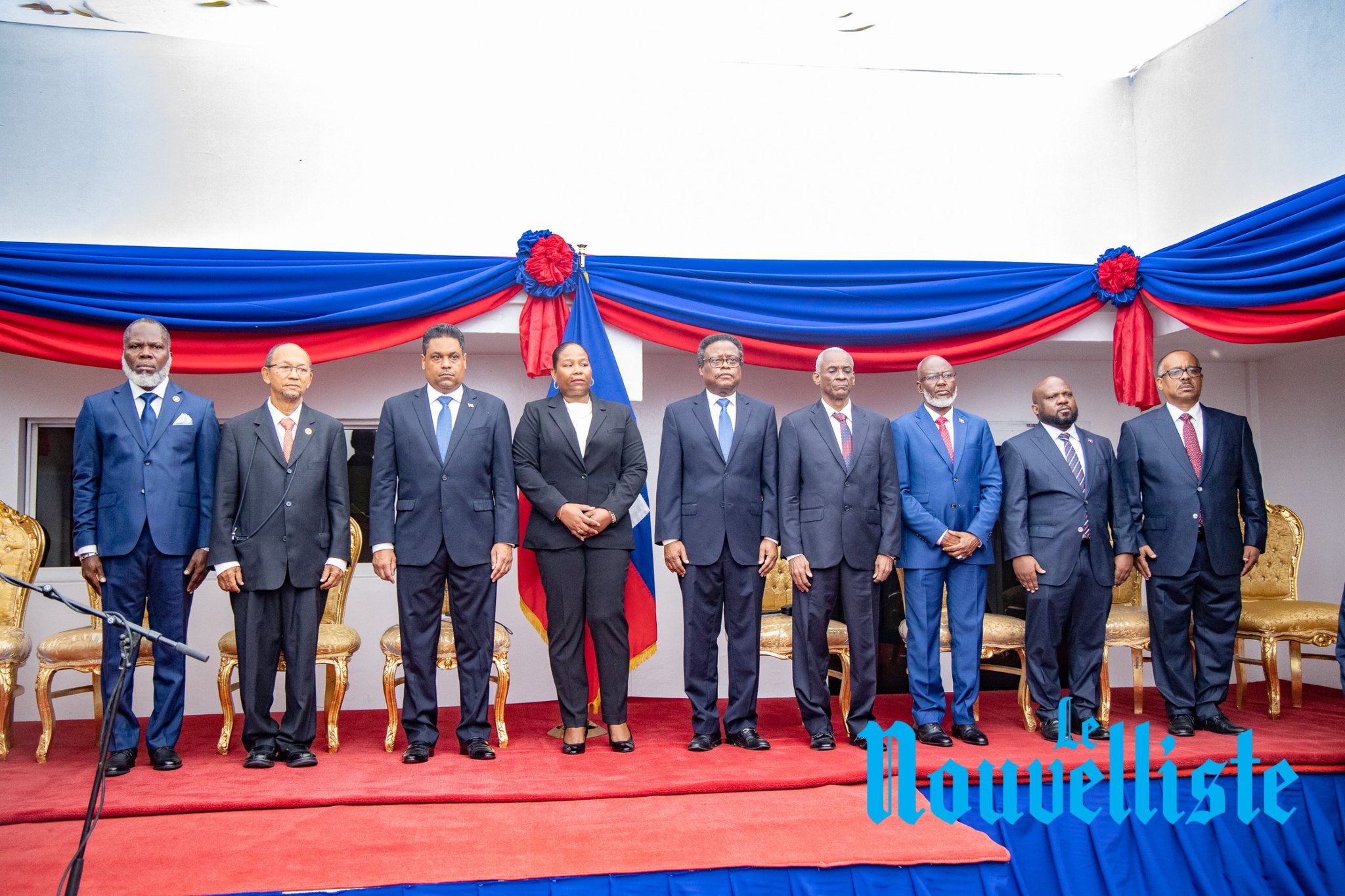 Le 9 membres du Conseil présidentiel de transition. Photo : Le Nouvelliste