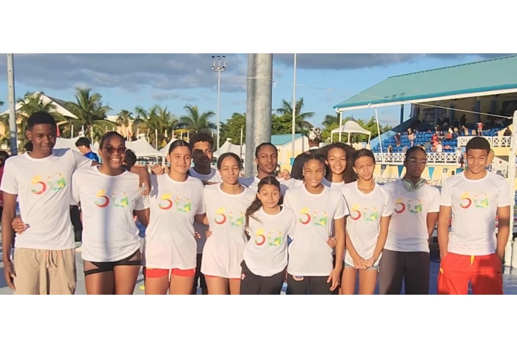 Grenada's Carifta Swim Team which competed at the 2024 Carifta Swimming Championships in The Bahamas. (Photo credit: GASA)