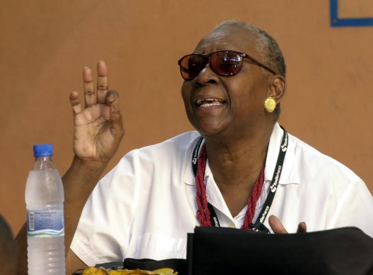 Maryse Condé during a literary demonstration in Port-au-Prince, December 4, 2007 AFP/Archives Thony BELIZAIRE  