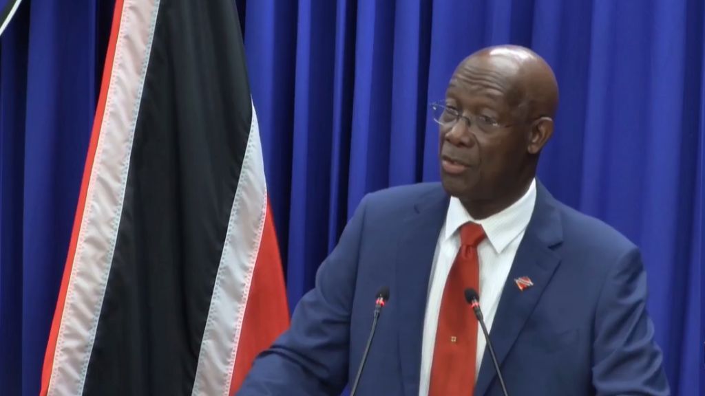 Prime Minister Dr Keith Rowley speaks at the Post Cabinet Media Briefing on April 18, 2024.