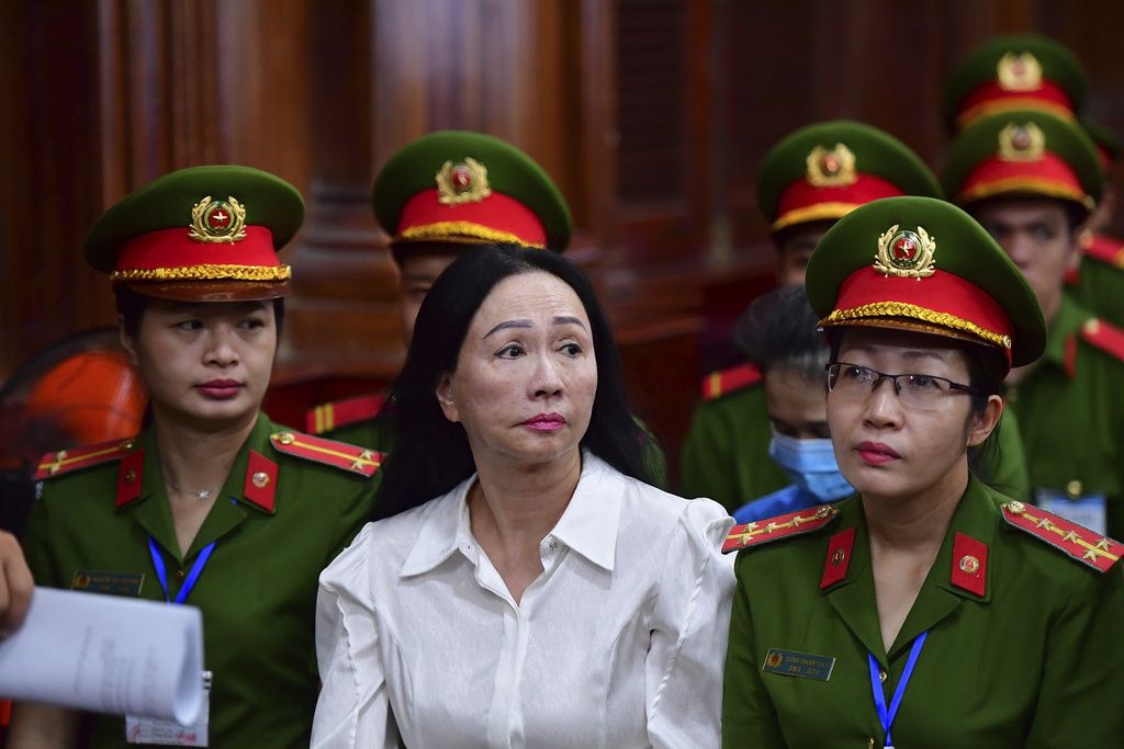 Business woman Truong My Lan, front center, attends a trial in Ho Chi Minh City, Vietnam on Thursday, April 11, 2024. (Thanh Tung/VnExpress via AP)
