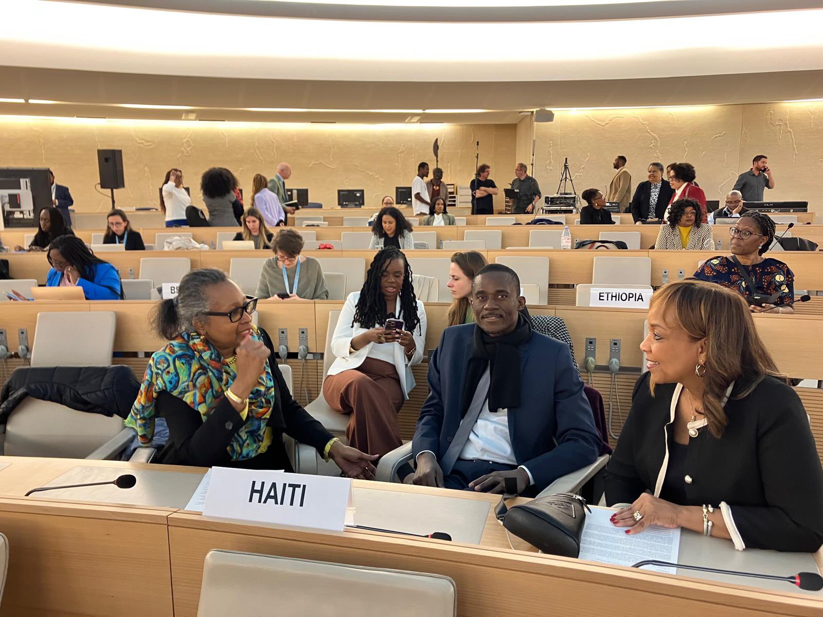  Une partie de la haïtienne au forum de l'ONU sur la deuxième décennie internationale des personnes d'ascendance Africaine.